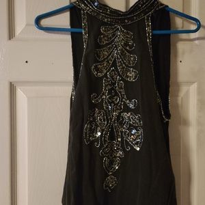 High neck beaded top